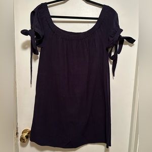 Lulu’s navy linen short sleeve shift dress - Size Small